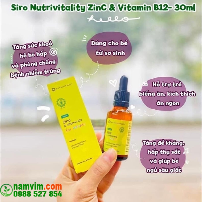 Nutrivitality Zinc Va Vitamin B12 Kem Cho Tre So Sinh 2
