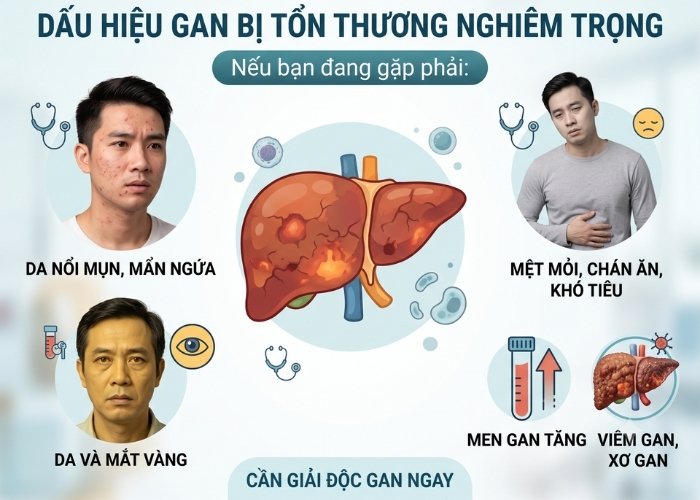 Những dấu hiệu gan đang bị tổn thương nghiêm trọng megatec plus f300